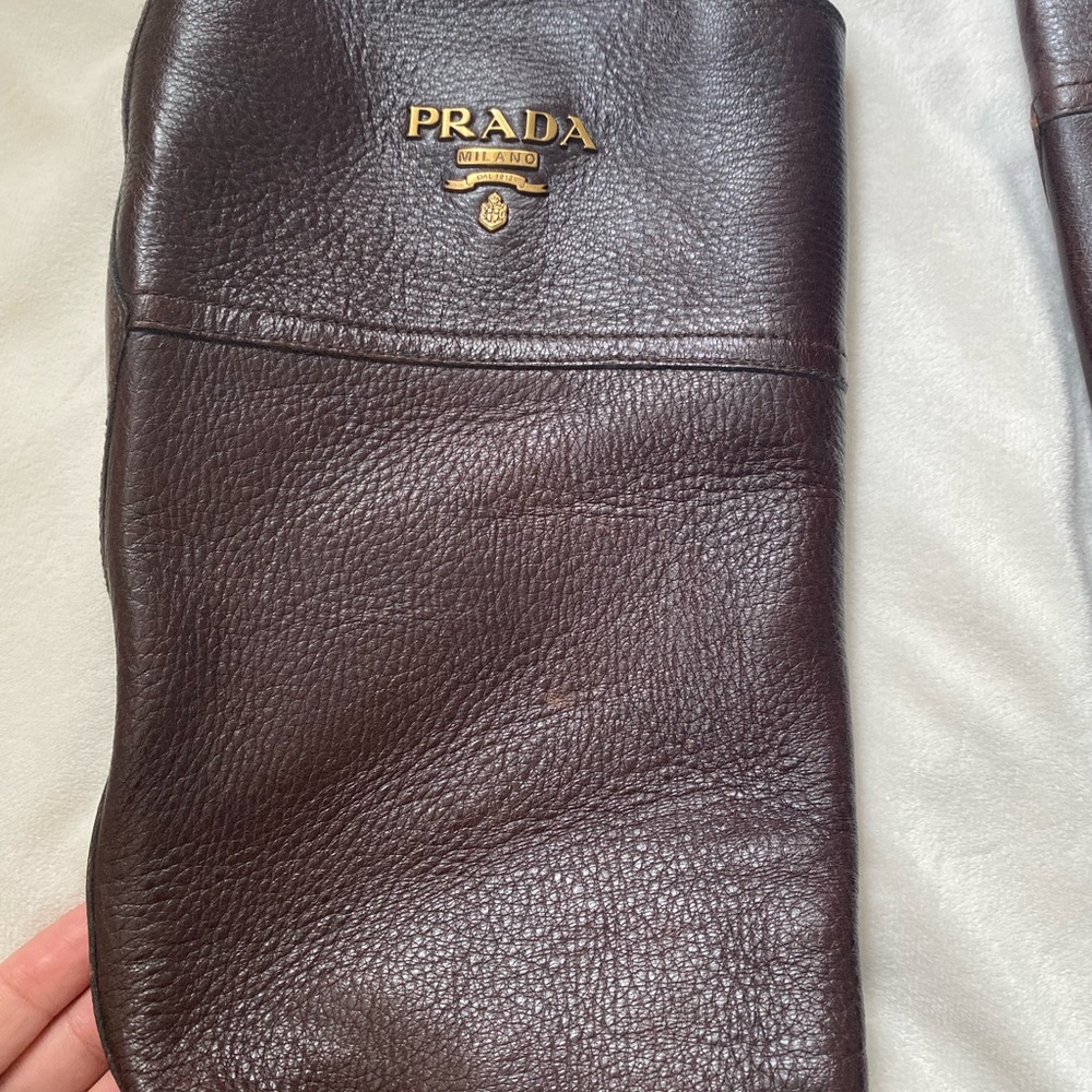 Authentic PRADA Brown Leather Riding Boots - Picture 4 of 14